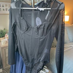 Princess Polly Black Corset Bodysuit